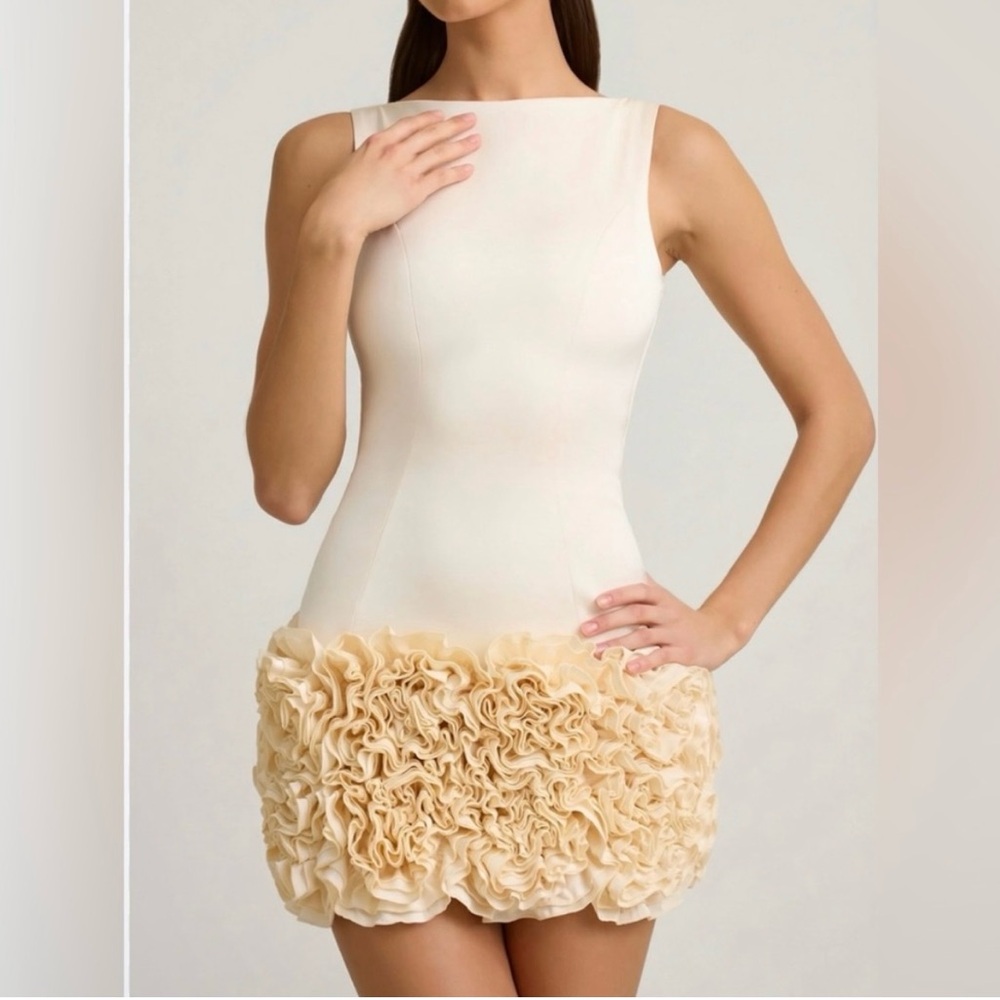 Oh Polly Cream and Ivory Mini Dress
